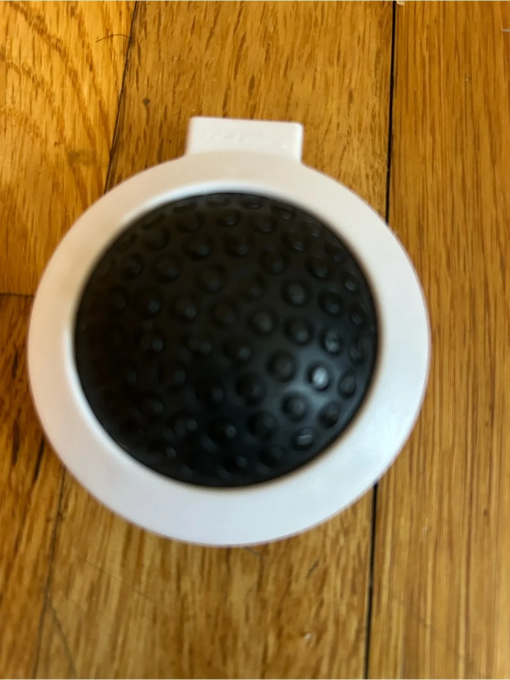 Compact White Folding Travel Mirror with Built-In Black Hair Brush